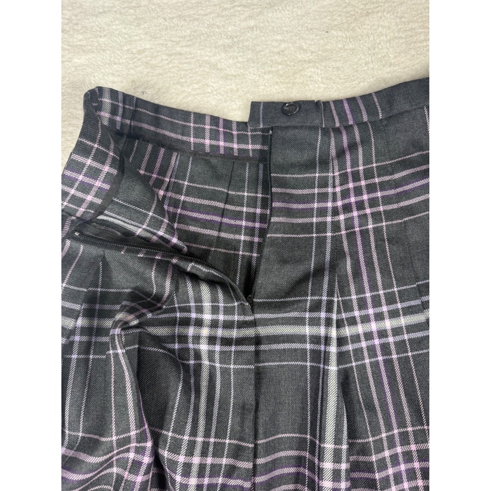 Pendleton Pleated Midi Skirt Women Size 14 Gray Purple Plaid 100% Wool USA - Picture 10 of 10